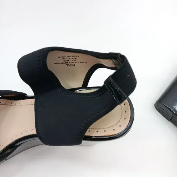 ADRIENNE VITTADINI BLACK PLATFORM SANDALS SIZE 7.5M - Picture 10 of 16